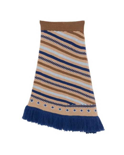 Alanui Blue Gestreifter Midirock