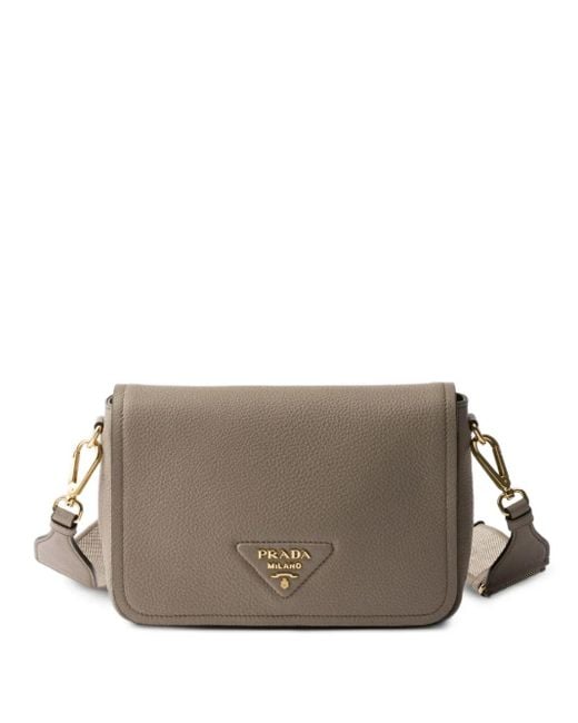 Prada レザーショルダーバッグ Brown