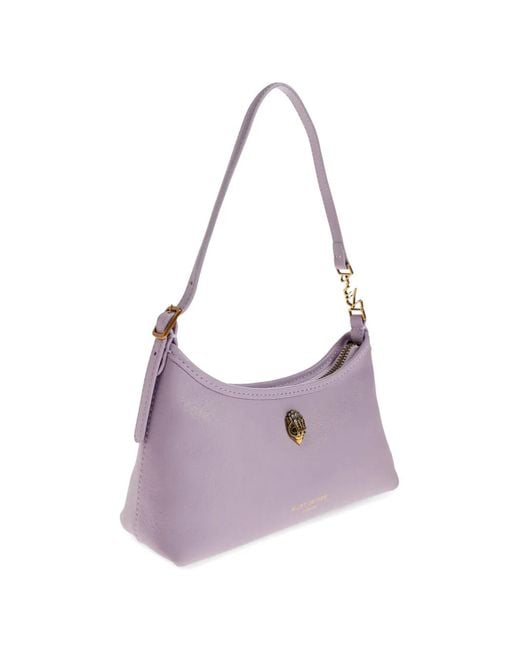 Kurt Geiger Purple Logo-Print Shoulder Bag