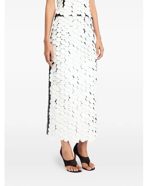 16Arlington White Dia Sequin Midi Skirt