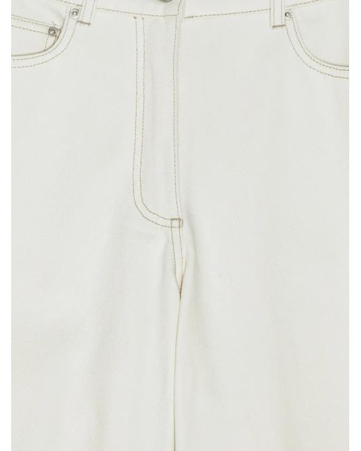 Remain Cocoon Jeans Met Wijde Pijpen En Contrasterende Stiksels in het White