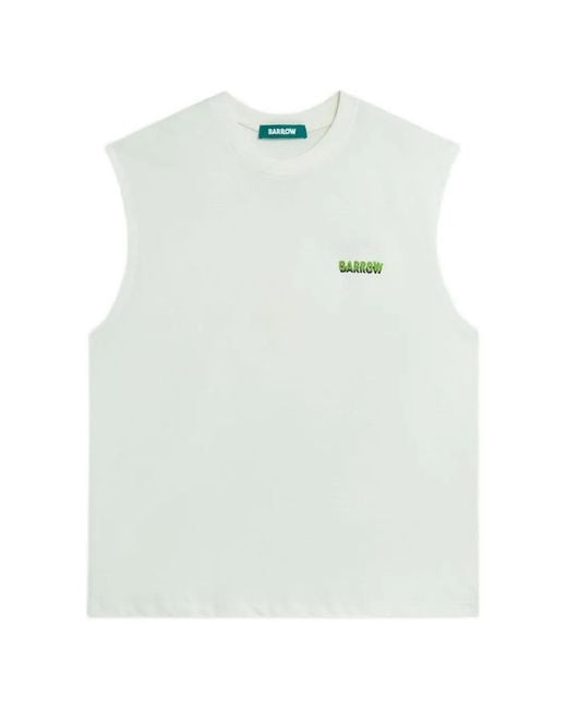 Barrow White Sleeveless Graphic Tank Top for men