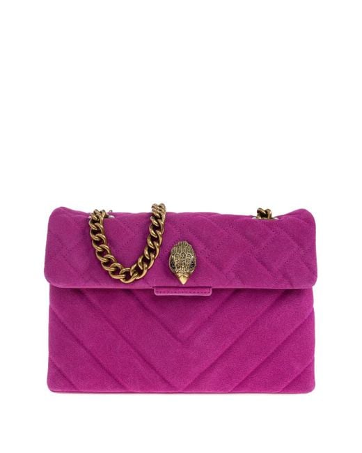 Kurt Geiger Purple Kleine Kensington Umhängetasche mit gestepptem Kettenriemen