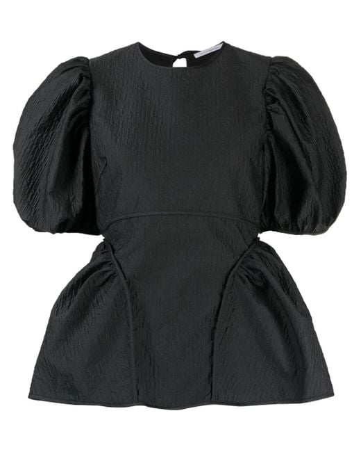 CECILIE BAHNSEN Blouse Met Pofmouwen in het Black