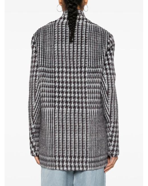 Cappotto Monopetto Con Motivo Pied-De-Poule di Forte Forte in Black