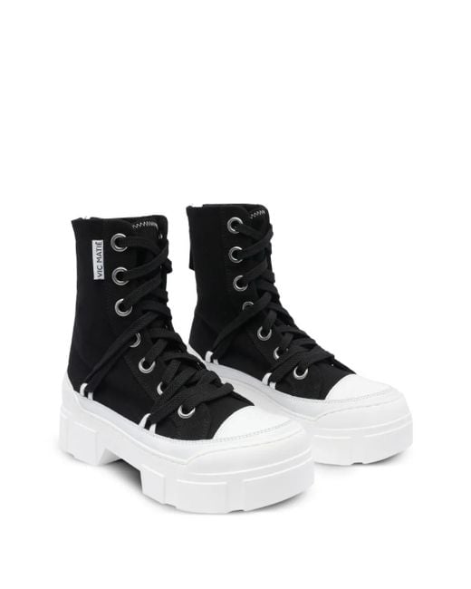 Vic Matié Black Canvas Platform Sneakers