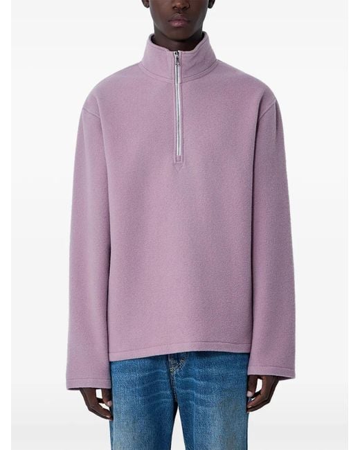 Rier Purple Zip-Collar Sweatshirt
