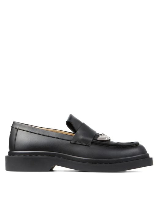 Jimmy Choo Black Buff Tassel-Embellished Leather Loafers for men