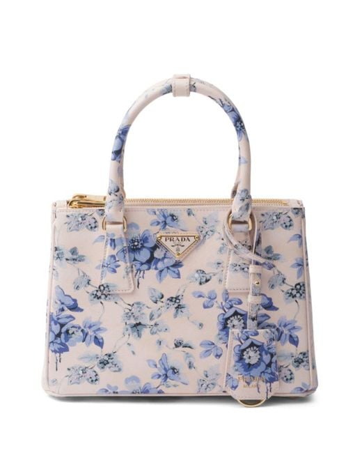 Prada Blue Galleria Printed Leather Bag