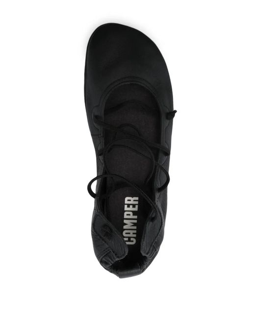 Camper Black Right Nina Lace-Up Ballerina Shoes