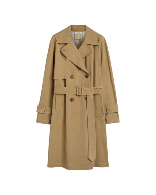 Momoní Natural Lucero Double-Breasted Belt Trench Coat