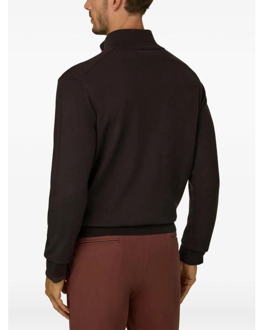 Boggi Black Quarter-Zip Jumper for men