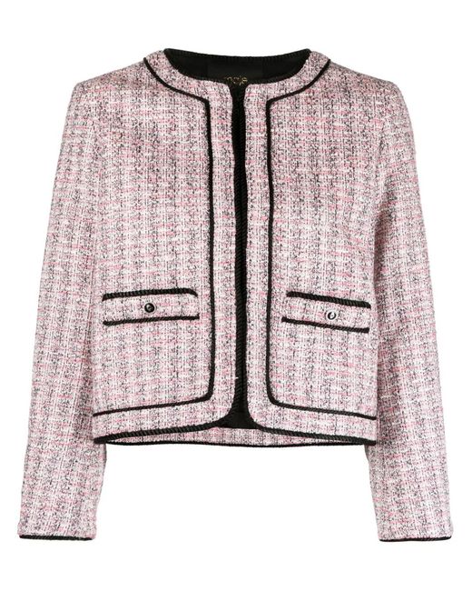 Maje Pink Cropped Tweed Jacket