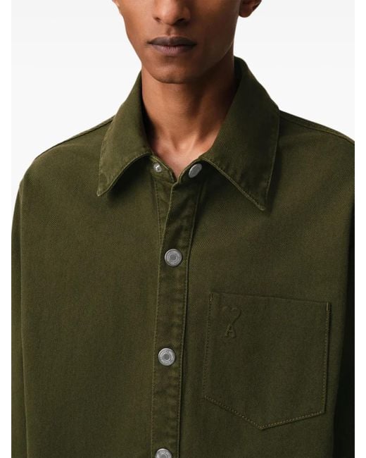 AMI Green Ami De Coeur Overshirt for men