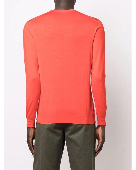 Malo Pink Crew-Neck Rib-Trimmed Jumper for men