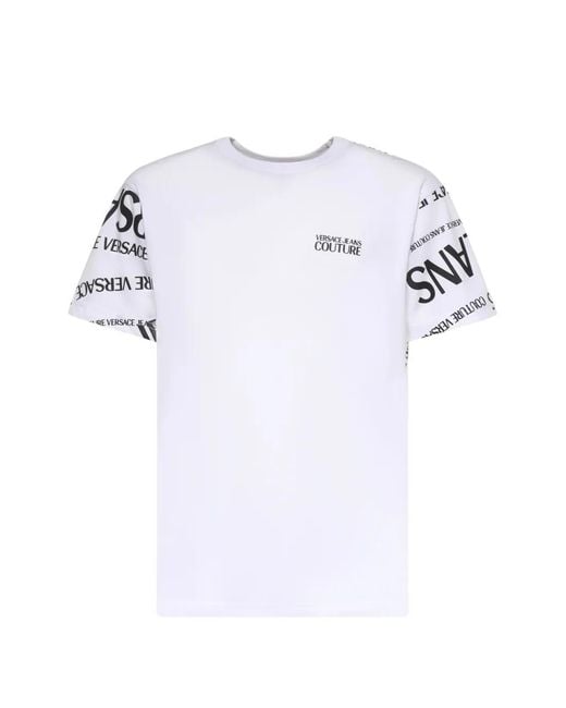 Versace Jeans Couture White T-Shirt À Logo Imprimé for men