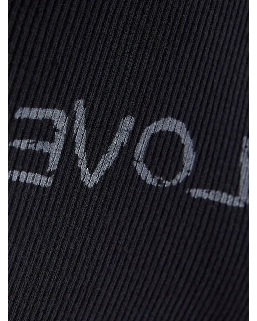 One Teaspoon Black Scoop-Neck Lettering Tank Top