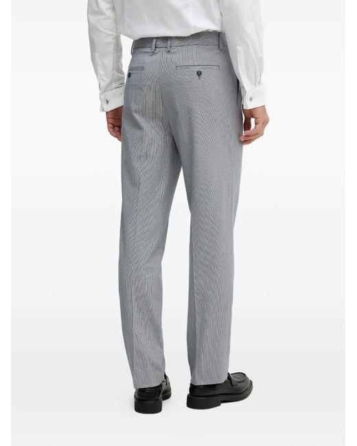 Lindbergh Gray Double-Breasted Patterned Suit for men
