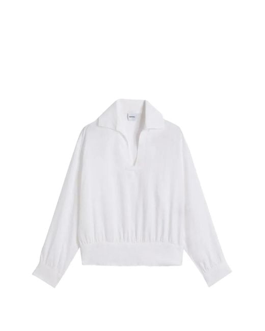 Aspesi White V-Neck Polo Shirt