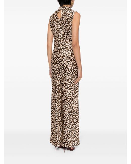 Veronica Beard Metallic Kura Leopard-print Maxi Dress
