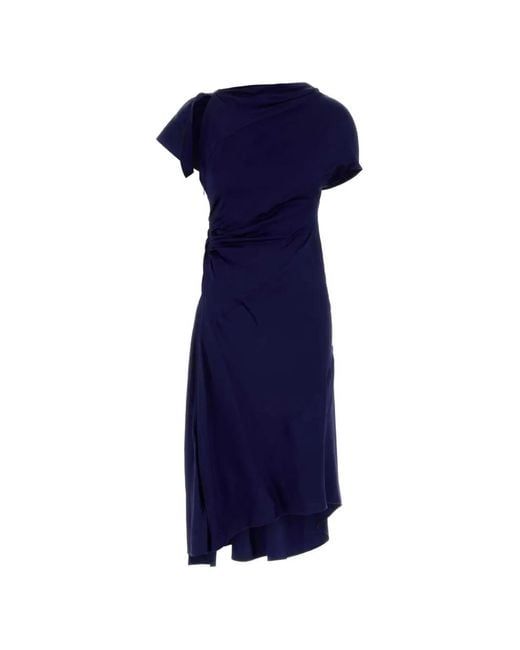 Victoria Beckham Blue Asymmetric Twist Dress