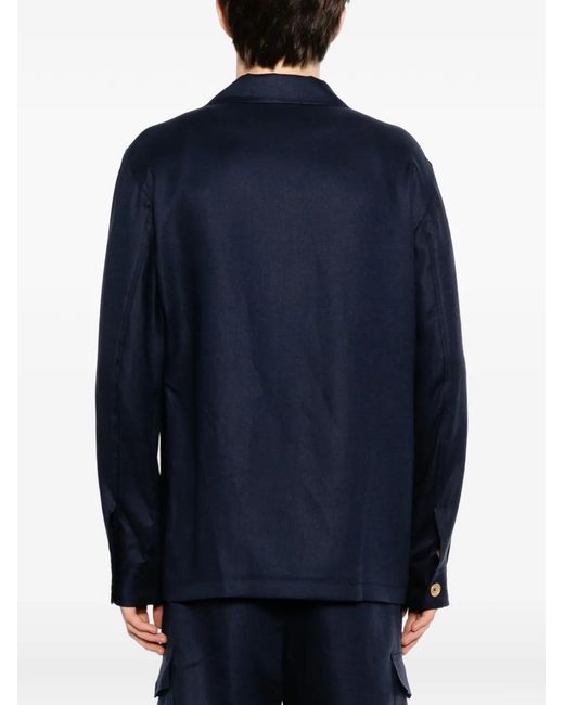 Tagliatore Blue Chest Flap Pocekts Jacket for men