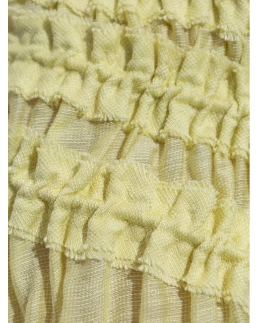Tory Burch Yellow Smocked Viscose Skirt