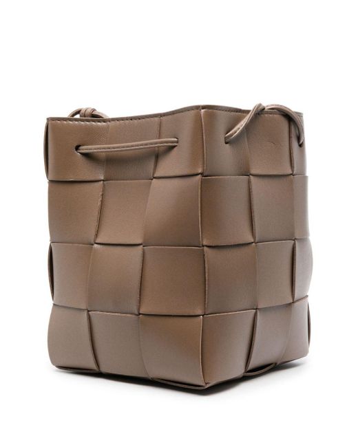 Bottega Veneta Brown Small Cassette Leather Bucket Bag - Women's - Lamb Skin