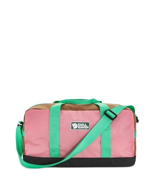 Fjallraven Green Colour-Block Logo-Patch Holdall