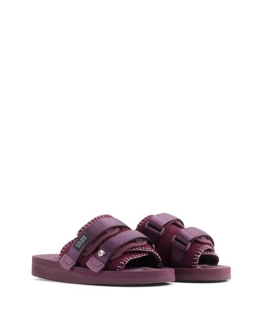 Forte_forte Purple Suicoke Double-Strap Leather Sandals