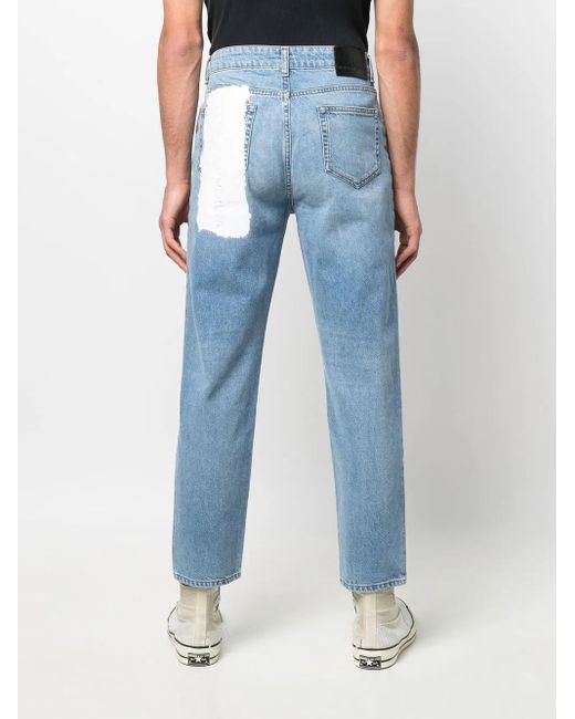 Vision Of Super Blue Patch-Detail Slim-Cut Jeans for men