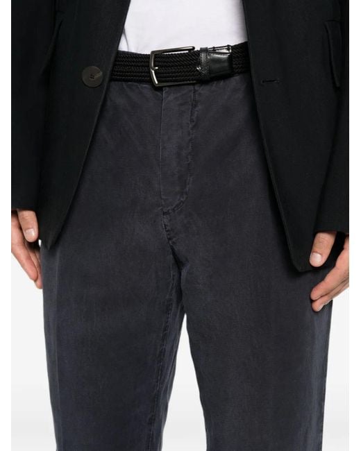 Pal Zileri Blue Straight-Leg Pleated Trousers for men