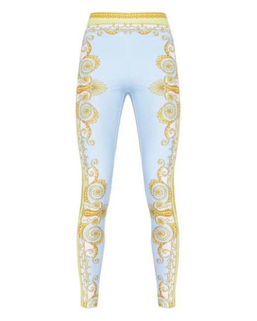 Versace Blue Pantalon À Imprimé Baroque