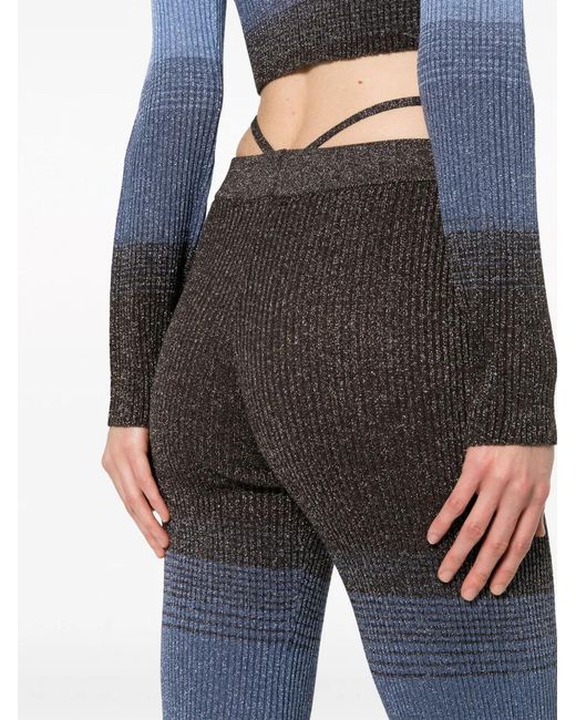 Gcds Gray Degradé Striped Knitted Trousers