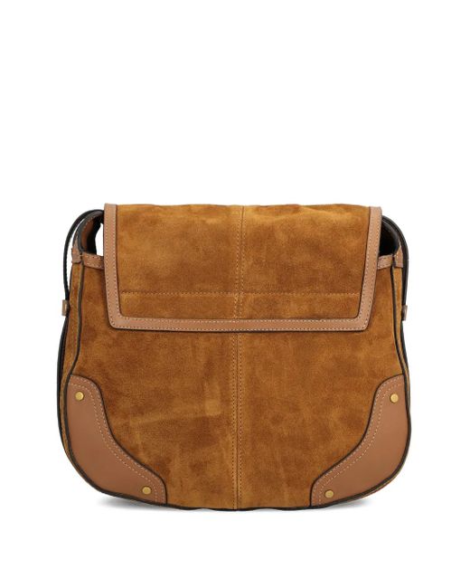 Isabel Marant Brown Sierra Buckle-Fastening Suede Cross Body Bag