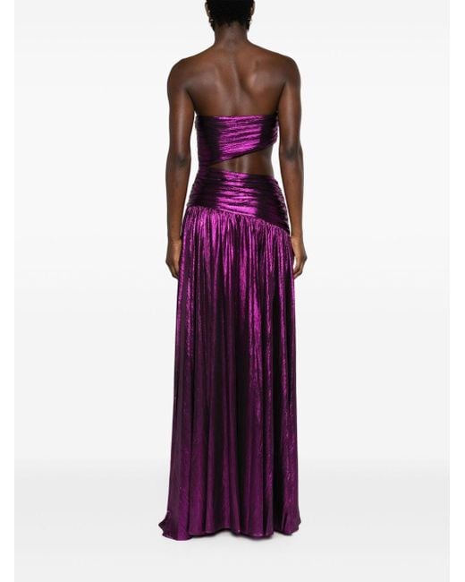 retroféte Purple Kenna Cut-out Detailed Maxi Dress