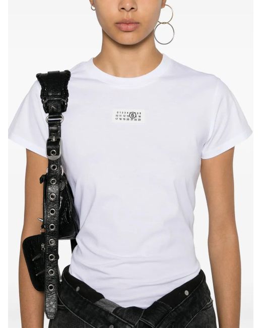 MM6 by Maison Margiela White Logo Cotton T-Shirt