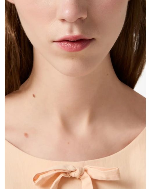 Miu Miu Natural Robe Courte En Popeline Stretch
