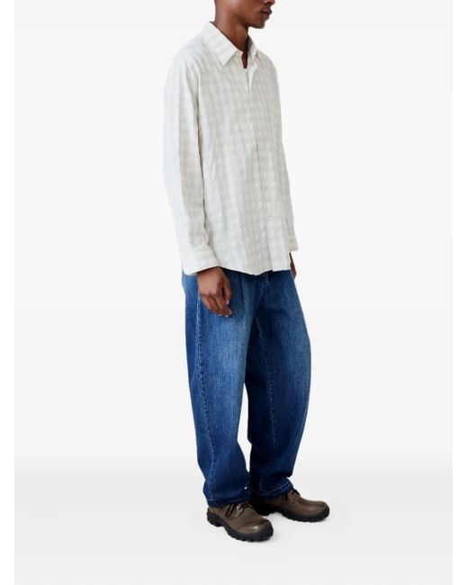 Carter Young White Check-Pattern Shirt for men