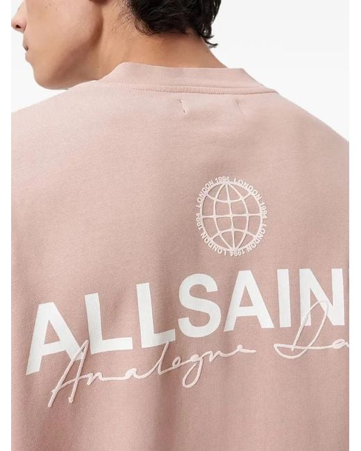 AllSaints Pink Sweat Emblem À Logo Imprimé for men