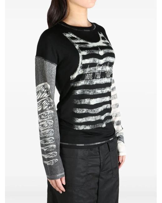 Jean Paul Gaultier Black Printed T-Shirt