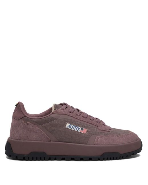 Autry Brown Logo-Patch Sneakers for men