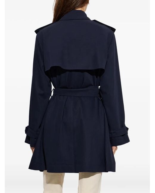 Burberry Blue Latchmere Wool Trench Coat
