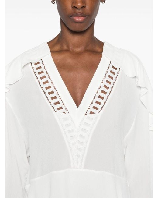 IRO White Embroidered Blouse