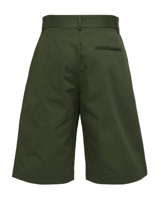 MSGM Green Logo-Embroidered Bermuda Shorts for men