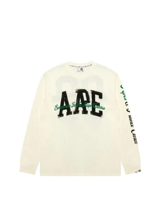 Aape By A Bathing Ape Natural Long-Sleeve Printed T-Shirt for men