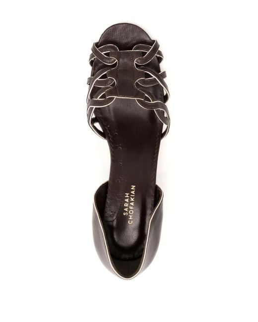 Sarah Chofakian Damien レザーパンプス Brown