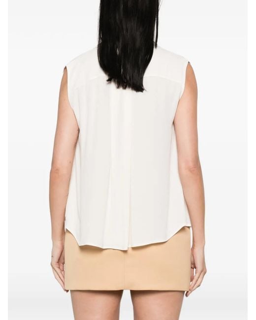 Imperial White Sleeveless V-Neck Top