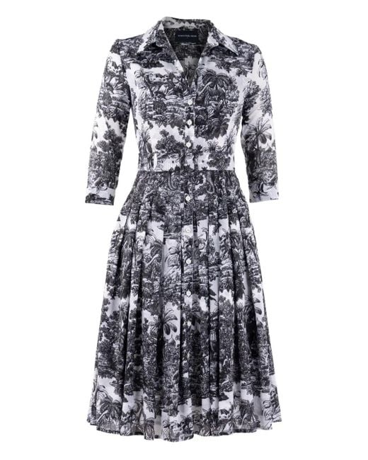 Samantha Sung Black Cotton Midi Dress