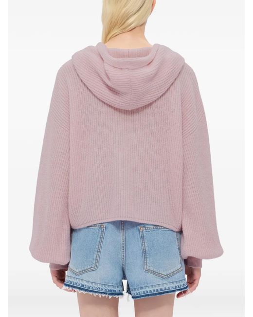 MSGM Pink Logo-Embellishment Sweater